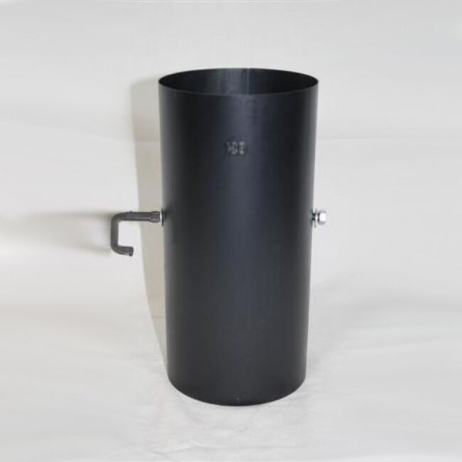 250 mm-Ofenrohr DN 100 mm, gebläut mit Drosselklappe