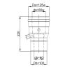Luft Abgas System konzentrisch Reduzierung mit Messstutzen DN 130/200