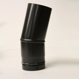 2-teiliger Pellet-Bogen geschweißt 15° DN 80 mm, matt schwarz emailliert ohne Reinigungsöffnung 9160802