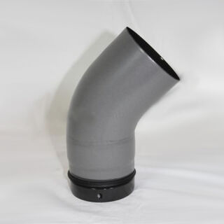 Pellet-Bogen glatt 45° DN 100 mm, gussgrau emailliert ohne Reinigungsöffnung 9451001