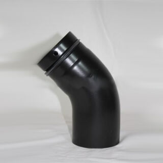 Pellet-Bogen glatt 45° DN 100 mm, matt schwarz emailliert ohne Reinigungsöffnung 9451002