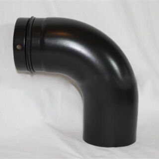Pellet-Bogen glatt 90° DN 100 mm, matt schwarz emailliert ohne Reinigungsöffnung 9901002