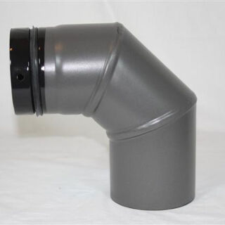 3-teiliger Pellet-Bogen geschweißt 90° DN 80 mm, gussgrau emailliert ohne Reinigungsöffnung 9920801