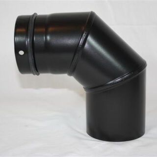 3-teiliger Pellet-Bogen geschweißt 90° DN 80 mm, matt schwarz emailliert ohne Reinigungsöffnung 9920802
