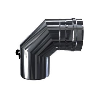Luft Abgas System konzentrisch 90° Bogen mit Messtutzen lackiert DN 60/100 2BGTMPSI9060/100M