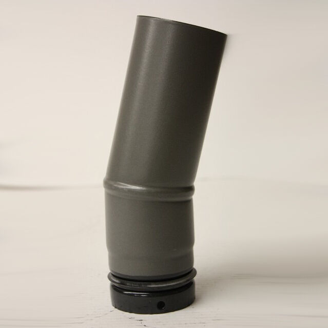 2-teiliger Pellet-Bogen geschweißt 15° DN 125 mm, gussgrau emailliert ohne Reinigungsöffnung