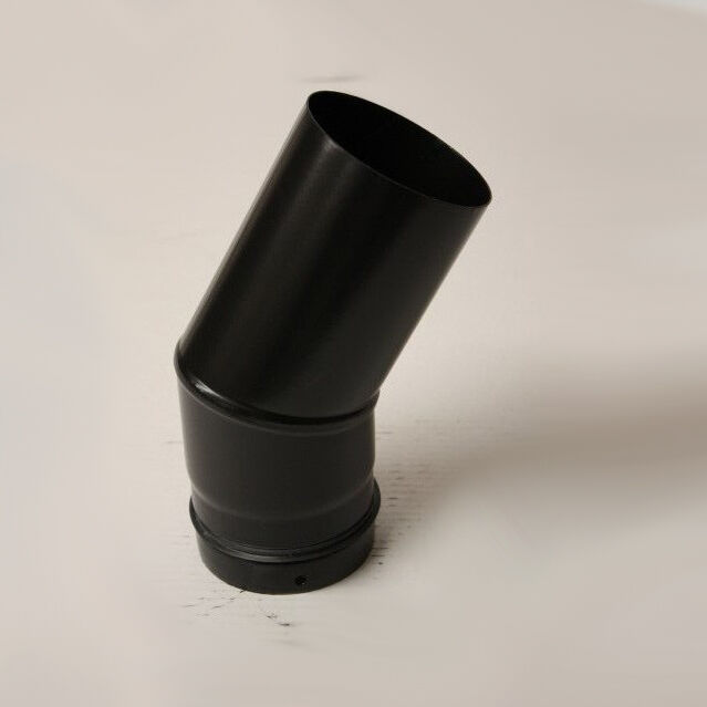 2-teiliger Pellet-Bogen geschweißt 30° DN 80 mm, matt schwarz emailliert ohne Reinigungsöffnung