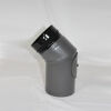 2-teiliger Pellet-Bogen geschweißt 45° DN 80 mm, gussgrau emailliert mit Reinigungsöffnung