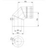 Luft Abgas System konzentrisch 90° Bogen mit Messtutzen lackiert DN 80/125