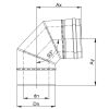 Luft Abgas System konzentrisch 93° Bogen DN 150/200