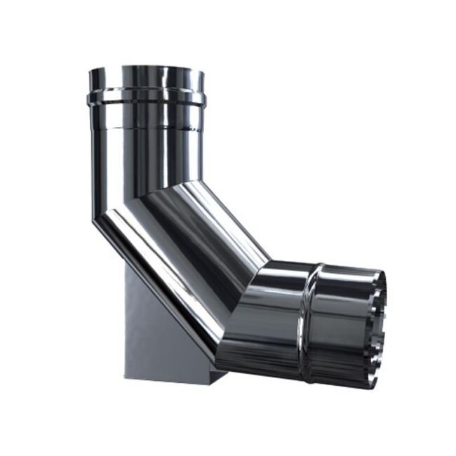 Luft Abgas System konzentrisch 93° Bogen mit Auflage DN 100/150