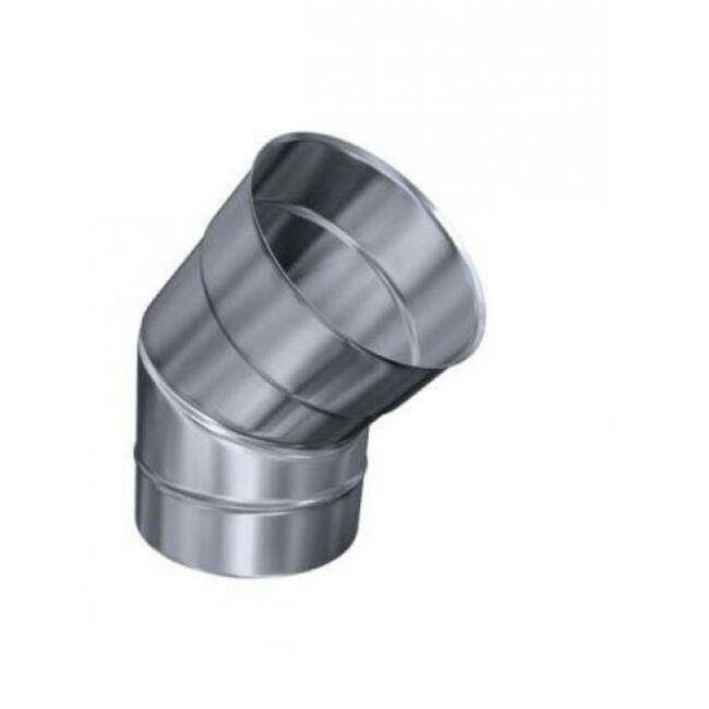 Edelstahlschornstein einwandig 0,5mm Bogen 45° SKS starr