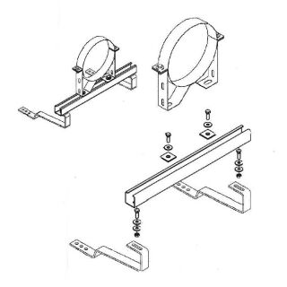 Set für Querführung Schornstein über Dach 500 mm Länge DW 200, Wandhalter starr 50 mm 