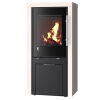 Kaminofen Drooff Imola SP Stahl schwarz Natursteinverkleidung PremiumWhite