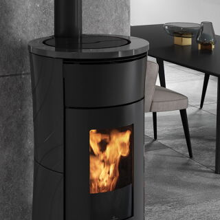 Edilkamin Pelletofen Cherie 11 Evo Air Tight C (RLU) Keramik dunkelgrau 814490 + 1136050