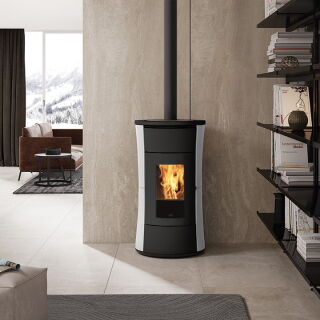 Edilkamin Pelletofen Cherie 11 Evo Stahl mattweiß 812340 + 1136000