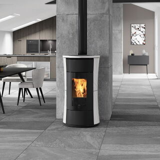 Edilkamin Pelletofen Cherie 9 Evo Air Tight C (RLU) Keramik weiß 814470 + 1136030