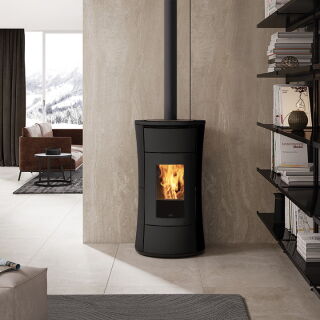 Edilkamin Pelletofen Cherie 9 Evo Stahl dunkelgrau 812330 + 1136020