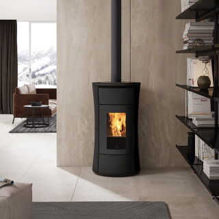 Edilkamin Pelletofen Cherie 9 Evo Air Tight C (RLU) Stahl dunkelgrau 814470 + 1136020