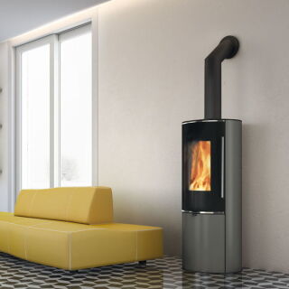 Edilkamin Kaminofen Tally UP Evo, 8,1 kW Stahl grau 814620 1161540