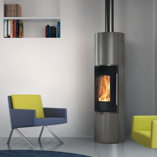 Edilkamin Kaminofen Tally UP S Evo, 9,1 kW Stahl grau 814840 1161460