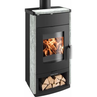 Haas+Sohn Kaminofen Home MONTEGROTTO-II mit Holzfach Stein Serpentino 0330515160000