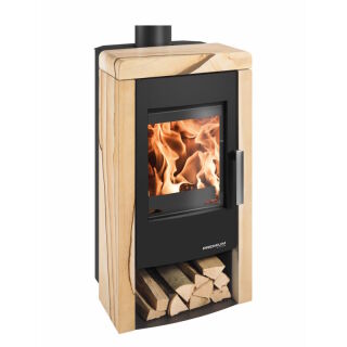 Haas+Sohn Kaminofen Premium PYRUS easy Steinverkleidung mit Holzfach Stein Woodstone 0429415100000