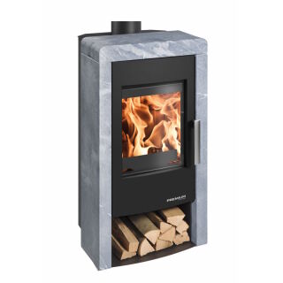 Haas+Sohn Kaminofen Premium PYRUS easy Steinverkleidung mit Holzfach 