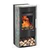 Haas+Sohn Kaminofen Premium ROSENHEIM easy perl-schwarz mit Holzfach