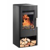Haas+Sohn Kaminofen Premium ROSENHEIM easy perl-schwarz mit Holzfach