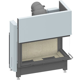 Camina Schmid Kamineinsatz Ekko R 100h, 2-teiliges Glas 45 cm 66/2550 - 0030