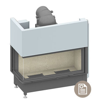 Camina Schmid Kamineinsatz Ekko L 100h, 2-teiliges Glas 57 cm 66/2470 - 3030
