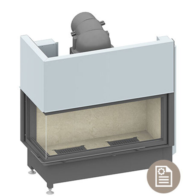 Camina Schmid Kamineinsatz Ekko L 100h, 2-teiliges Glas