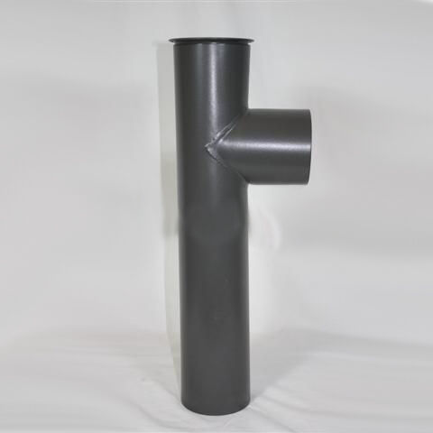 Pelletofen Kapselknie 500 mm, gussgrau emailliert (nur mit Fix-Rohr verstellbar)