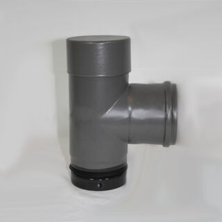 Pellet-Kapselknie 250 mm DN 100 mm, gussgrau emailliert 9441001