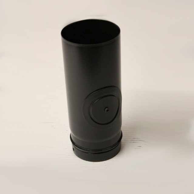 Pellet-Rohr 250 mm DN 80 mm mit Revisionsöffnung, matt schwarz emailliert