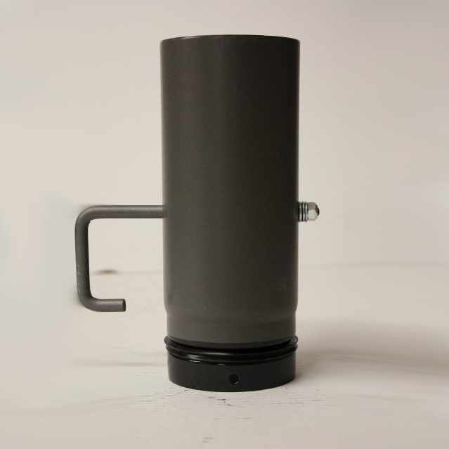 Zuluft-Pelletrohr 250 mm DN 125 mm mit Absperrklappe, gussgrau emailliert