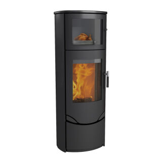 Kaminofen Lotus Prio 7 mit Backfach Stahl Schwarz ohne Seitenglas Prio7ohneSG