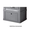 Kaminofen Lotus 2060 Grundmodell grau inkl. Warmhaltefach + Tür + Rost inkl. Brennholzsockel