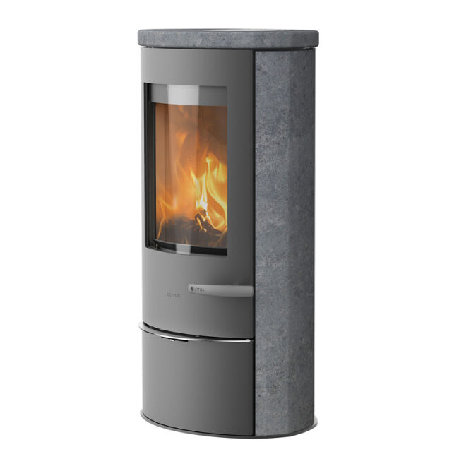 Kaminofen Lotus Liva 5 S mit Natursteinverkleidung,