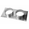 CB Stutzblech mit Anschlußstutzen DN 125 mit 2 Anschlußstutzen 45x23 mm