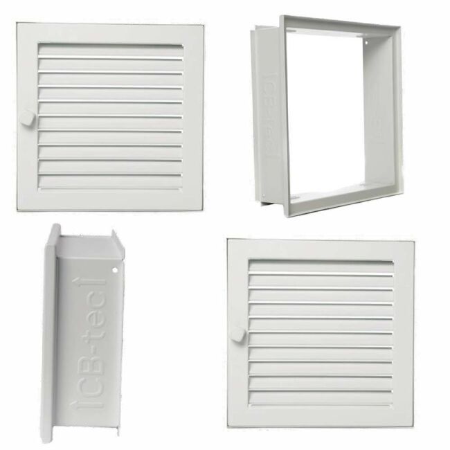 CB Warmluftgitter putzbündig schwarz 23x35, hochkant