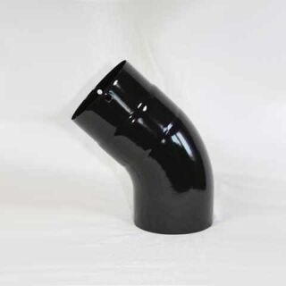 Bogen 45° DN 130 mm glatt ohne Reinigungsöffnung, High-Quality-Line schwarz glänzend 9421300