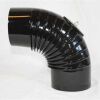 Bogen 45° DN 110 mm gerippt mit Reinigungsöffnung, High-Quality-Line matt schwarz