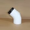 Bogen 45° DN 120 mm glatt mit Reinigungsöffnung, High-Quality-Line weiß emailliert