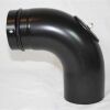 Bogen 90° DN 130 mm glatt mit Reinigungsöffnung, High-Quality-Line schwarz glänzend
