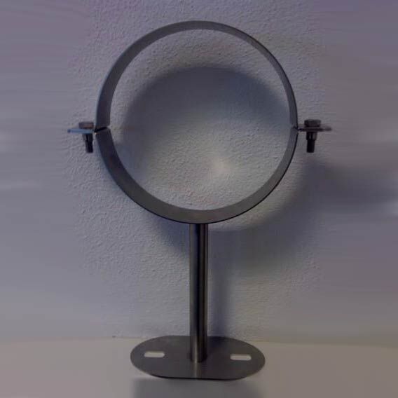 Wandhalter -250 mm kürzbar für Edelstahlrohr doppelwandig DN 130 mm, Senotherm schwarz #310