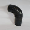 Ofenrohr-Bogen aus gebläutem Stahlblech, ohne Reinigungsöffnung (an der engen Seite ca. 15 cm verlängert)