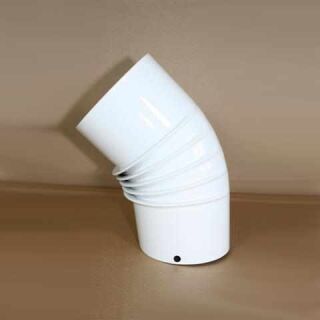 Ofenrohr-Bogen 90° DN 110 mm pulverbeschichtet weiß, ohne Reinigungsöffnung 1901100