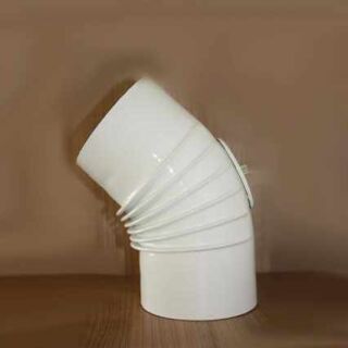 Ofenrohr-Bogen 90° DN 60 mm pulverbeschichtet weiß, mit Reinigungsöffnung 1910600